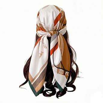 Women's Horse Print Large Square Scarf Lightweight Neck Hair Shawl Wrap 35 x 35 Inch
