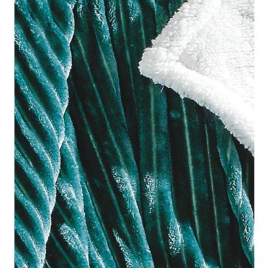 Kate Aurora Ultra Soft and Plush Cozy Corduroy Sherpa Accent Throw Blanket