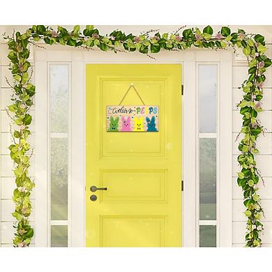 Easter Bunny Wooden Door Sign Hanging Wreath Durable Reusable Decor