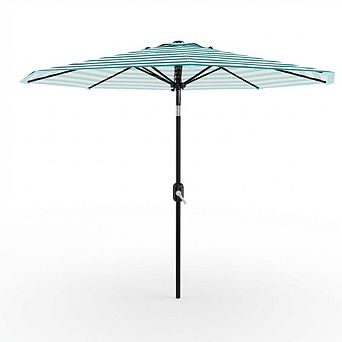 9FT Patio Umbrella Outdoor,Market Table Umbrella with Push Button Tilt,Crank,8 Ribs UV Protection