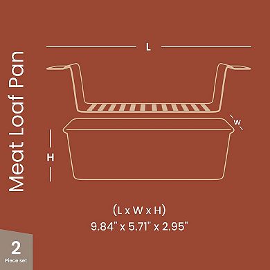 Nonstick Meatloaf Pan with Drain Tray, 9.84 x 5.71" Carbon Steel, Oven Safe 450°F