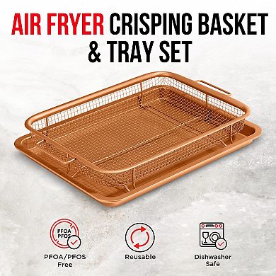 Bakken Swiss 2-Piece Crisper Tray Set Nonstick Basket Design for Crispy Oven Cooking