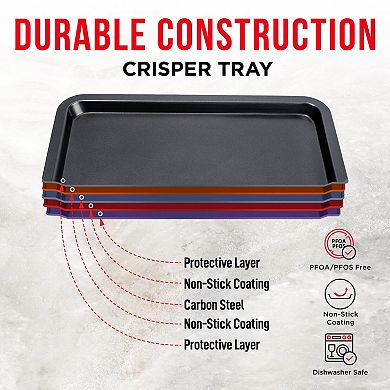 Bakken Swiss 2-Piece Crisper Tray Set Nonstick Basket Design for Crispy Oven Cooking