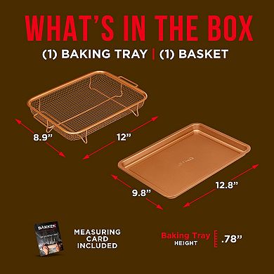 Bakken Swiss 2-Piece Crisper Tray Set Nonstick Basket Design for Crispy Oven Cooking