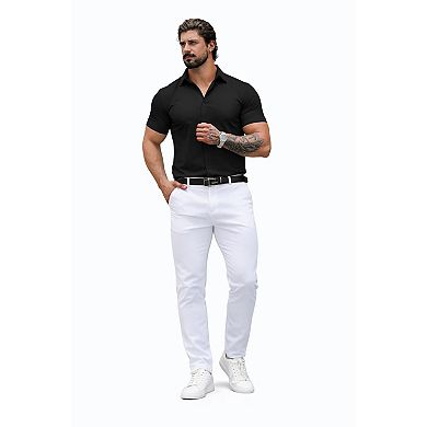 Men Slim Fit Short Sleeve Shirt