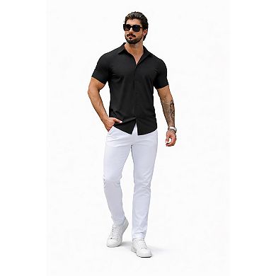 Men Slim Fit Short Sleeve Shirt