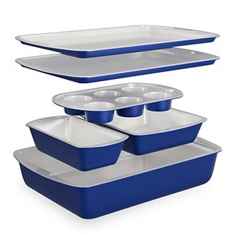 Bakken Swiss 6 pc Bakeware Set Stackable Non-Stick Carbon Steel Pans