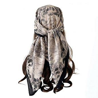 Women's Landscape Floral Square Scarf Large Lightweight Neck Hair Shawl Wrap 35 Inch