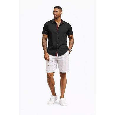 Men Short Sleeve Casual Dress Shirt