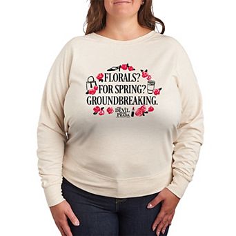 Plus Size The Devil Wears Prada Floral Graphic French Terry Long Sleeve Tee