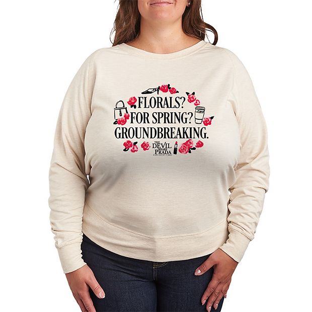 Plus Size The Devil Wears Prada Floral Graphic French Terry Long