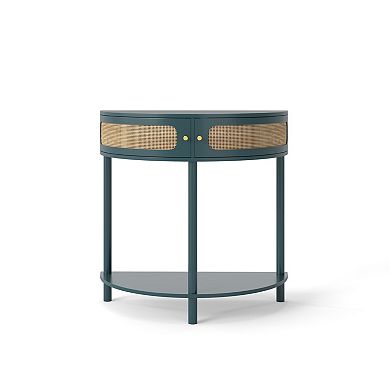 KWPZQEB Console Table with 2 Drawers, Half Moon Design