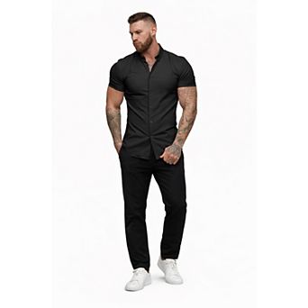 Men Slim Fit Short Sleeve Shirt