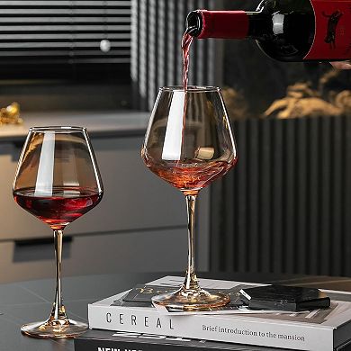 4-15.5oz Elegant Red Wine Glasses Gift for Wedding Anniversary Christmas