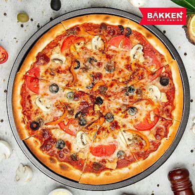 Bakken Swiss 3-Piece Nonstick Pizza Tray Set Ceramic Steel Pans, Dishwasher Safe