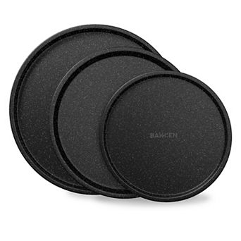 Bakken Swiss 3 pc Nonstick Pizza Tray Set  Ceramic Steel Pans, Dishwasher Safe