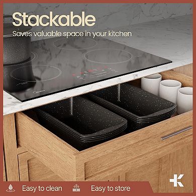 Nonstick Carbon Steel Loaf Pan Set, Bread Baking Pans, Oven Safe 450°F, Pack of 4