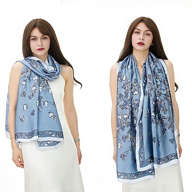 Silk Feeling Long Scarf Lightweight Sunscreen Shawl Wrap Women