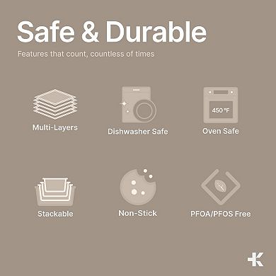 10-Piece Nonstick Carbon Steel Bakeware Stackable, Oven & Dishwasher Safe