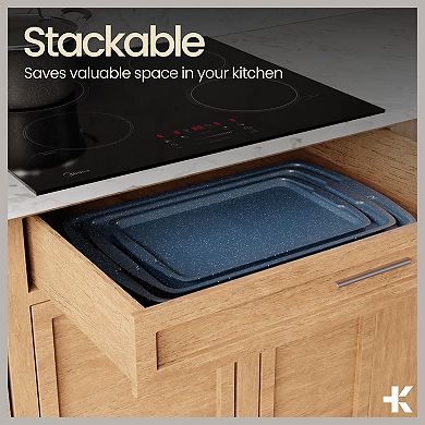 10-Piece Nonstick Carbon Steel Bakeware Stackable, Oven & Dishwasher Safe