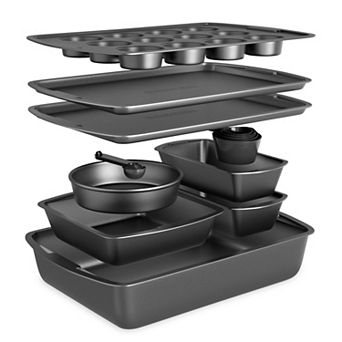 10 pc Nonstick Carbon Steel Bakeware Stackable, Oven & Dishwasher Safe