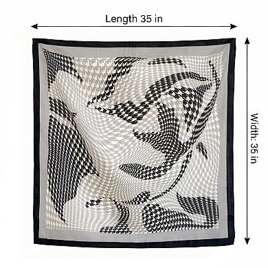 Women's Houndstooth Large Square Scarf Lightweight Head Neck Hair Wrap 35 Inch
