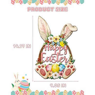 Easter Bunny Wooden Door Wreath Spring Decor