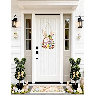 Easter Bunny Wooden Door Wreath Spring Decor