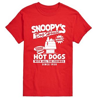 Men's Peanuts Snoopy's Dog House Hot Dogs Graphic Tee
