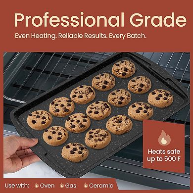 3-Piece Kitchen Baking Pan Set Nonstick Carbon Steel Bakeware, Oven Safe 450°F