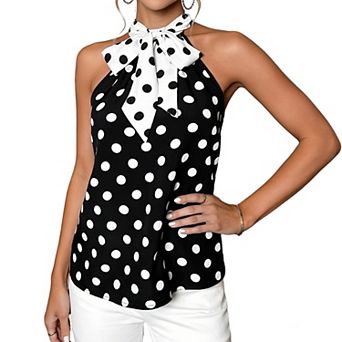 Women's Halter Top Tied Sleeveless Casual Blouse Loose Fit Summer Tops