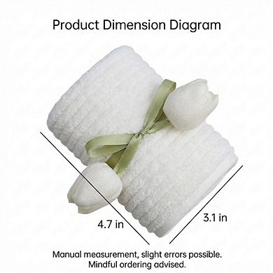 Gift Ready Washcloth 13.8 Inch Soft Cotton Face Towel Decorative Folded Design