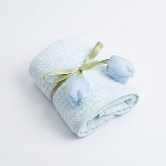 Gift Ready Washcloth 13.8 Inch Soft Cotton Face Towel Decorative Folded Design