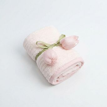 Gift Ready Washcloth 13.8 Inch Soft Cotton Face Towel Decorative Folded Design