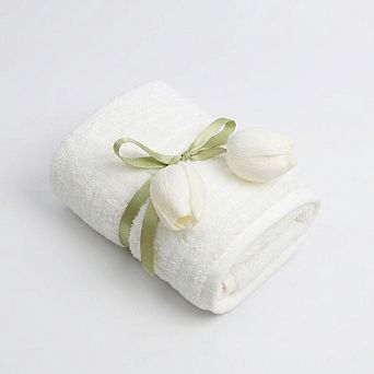 Gift Ready Washcloth 13.8 Inch Soft Cotton Face Towel Decorative Folded Design