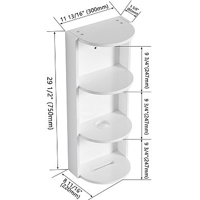 KWPZQEB 3 Tier Wall-Mounted Wooden Storage Rack