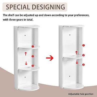 KWPZQEB 3 Tier Wall-Mounted Wooden Storage Rack