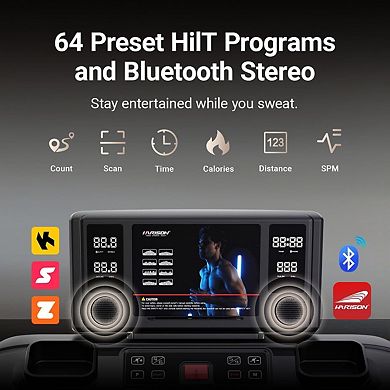 HARISON Treadmill with Incline and Bluetooth for Home, 3.0HP Running Machine(HRK-T101S)