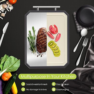 2PC Small Titanium Kitchen Cutting Boards Dishwasher Safe Wheat Straw PP