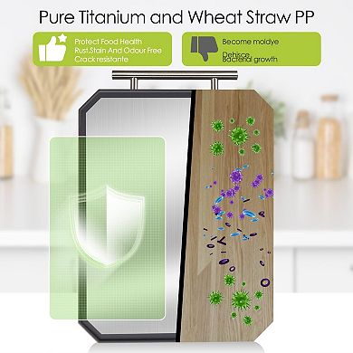 2PC Small Titanium Kitchen Cutting Boards Dishwasher Safe Wheat Straw PP