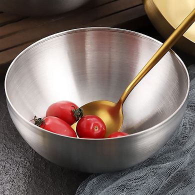2pcs Stainless Steel Salad Serving Nesting Mixing Bowl 5.9"/7.9"