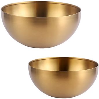 2 pc Stainless Steel Salad Serving Nesting Mixing Bowl 5.9"/7.9"