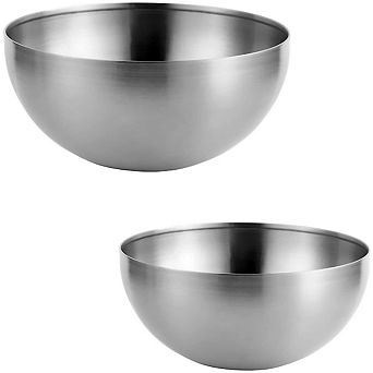2 pc Stainless Steel Salad Serving Nesting Mixing Bowl 5.9"/7.9"