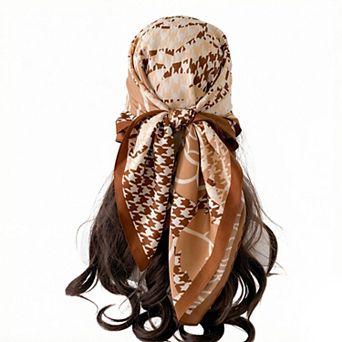 Women's Floral Large Square Scarf Lightweight Head Neck Hair Wrap Shawl 35 Inch