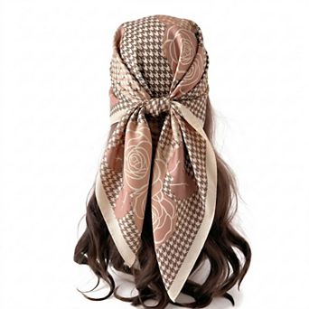 Women's Floral Large Square Scarf Lightweight Head Neck Hair Wrap Shawl 35 Inch