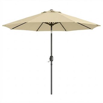 10FT Premium Patio Umbrella,Heavy Duty 8-Rib Steel Frame with Crank & Tilt,UV Protection for Outdoor