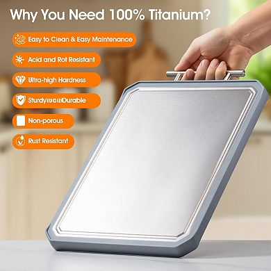 2PC Titanium Double-Sided Kitchen Board Wheat Straw Large Meat Dishwasher Safe