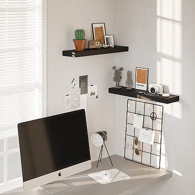 23.6" Floating Shelf Wall Decor Mounted Hanging Set for Bathroom Kitchen