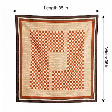 Women's Checkered Large Square Scarf Lightweight Head Neck Hair Wrap 35 Inch