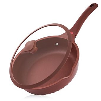 12in/5.5-qt Nonstick Deep Frying Pan Saute With Lid Ceramic Coating